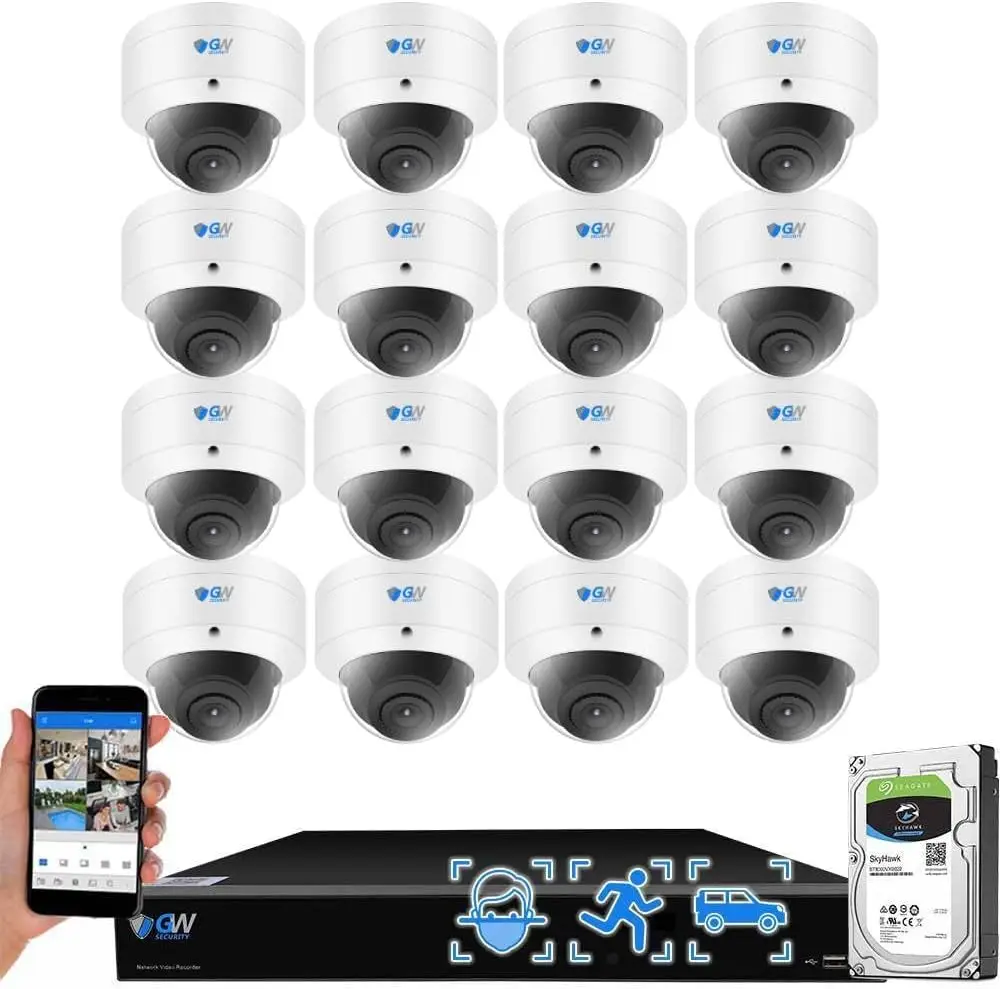 Ip Camera Outdoor 4K - GW Security 16 Channel 12MP NVR