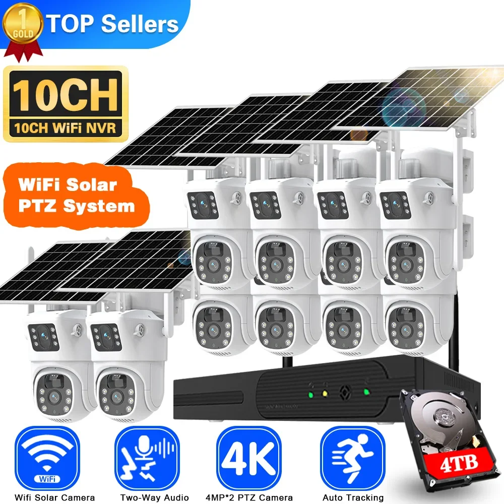 4K 8MP Dual Lens Wifi Solar CC - огляд і ціна Home Security Nvr
