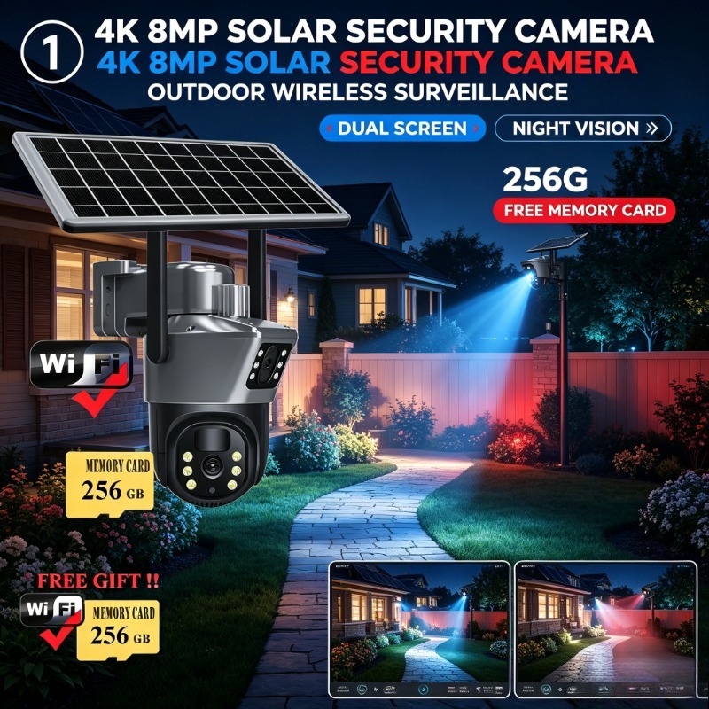 Solar Powered 4K 8MP Surveilla - огляд і ціна Ip Camera Outdoor 4K
