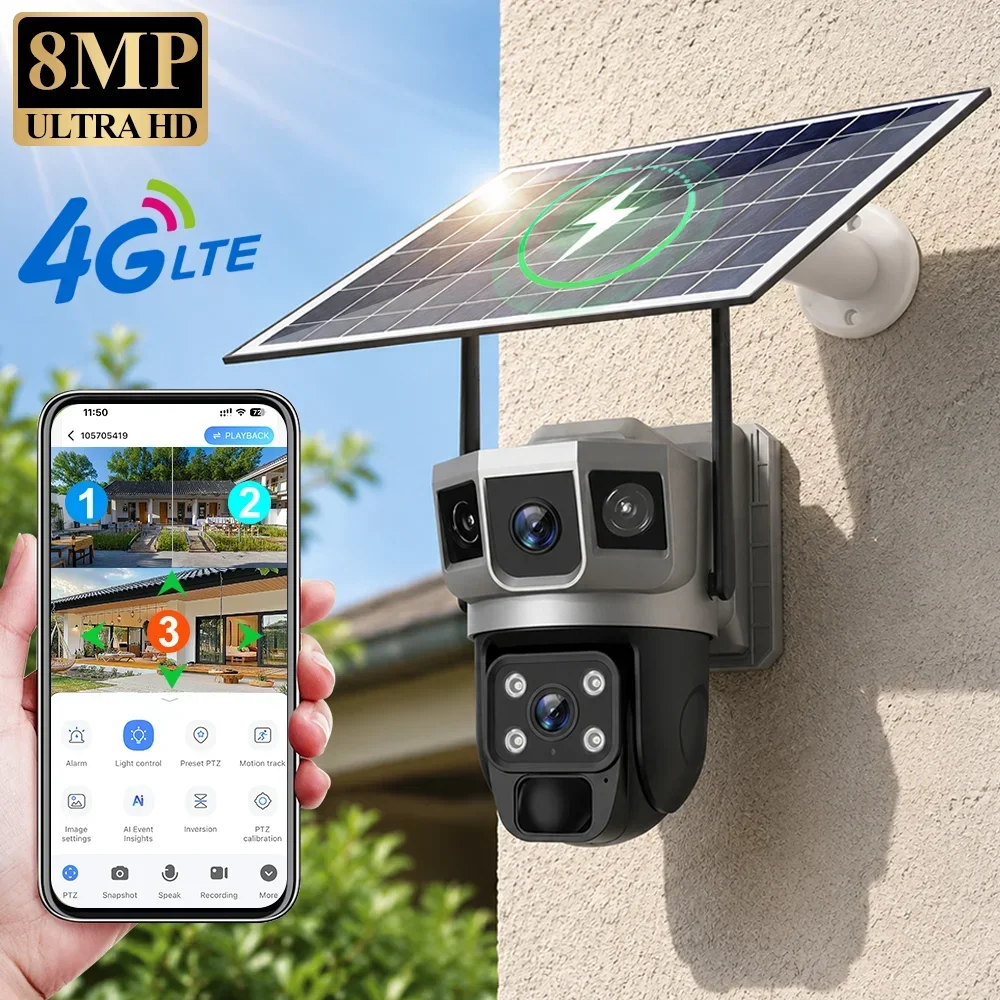 V380 4K 3 Screens 4G Camera So - огляд і ціна Home Security Installation