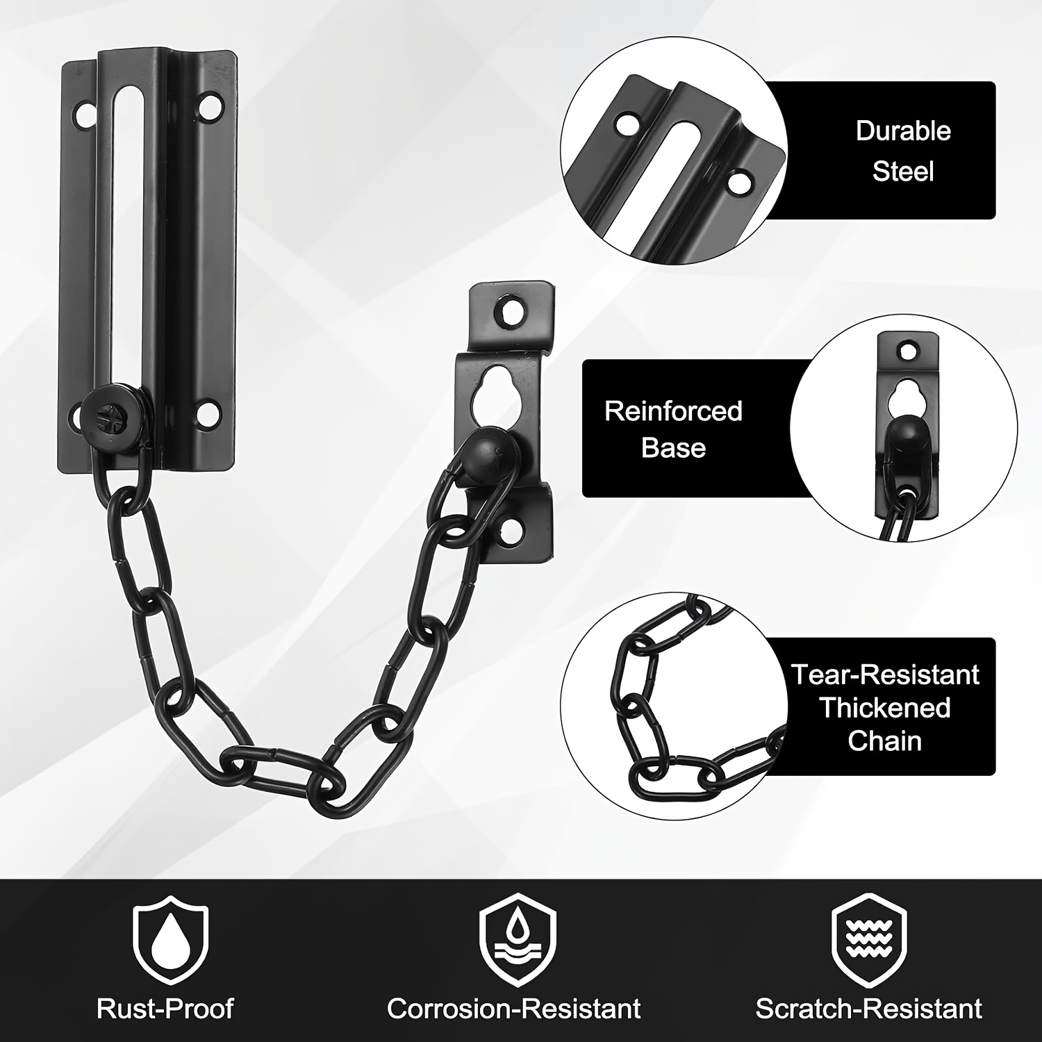 2 Pack Door Chain Lock Black,  - огляд і ціна Door Chain Guard